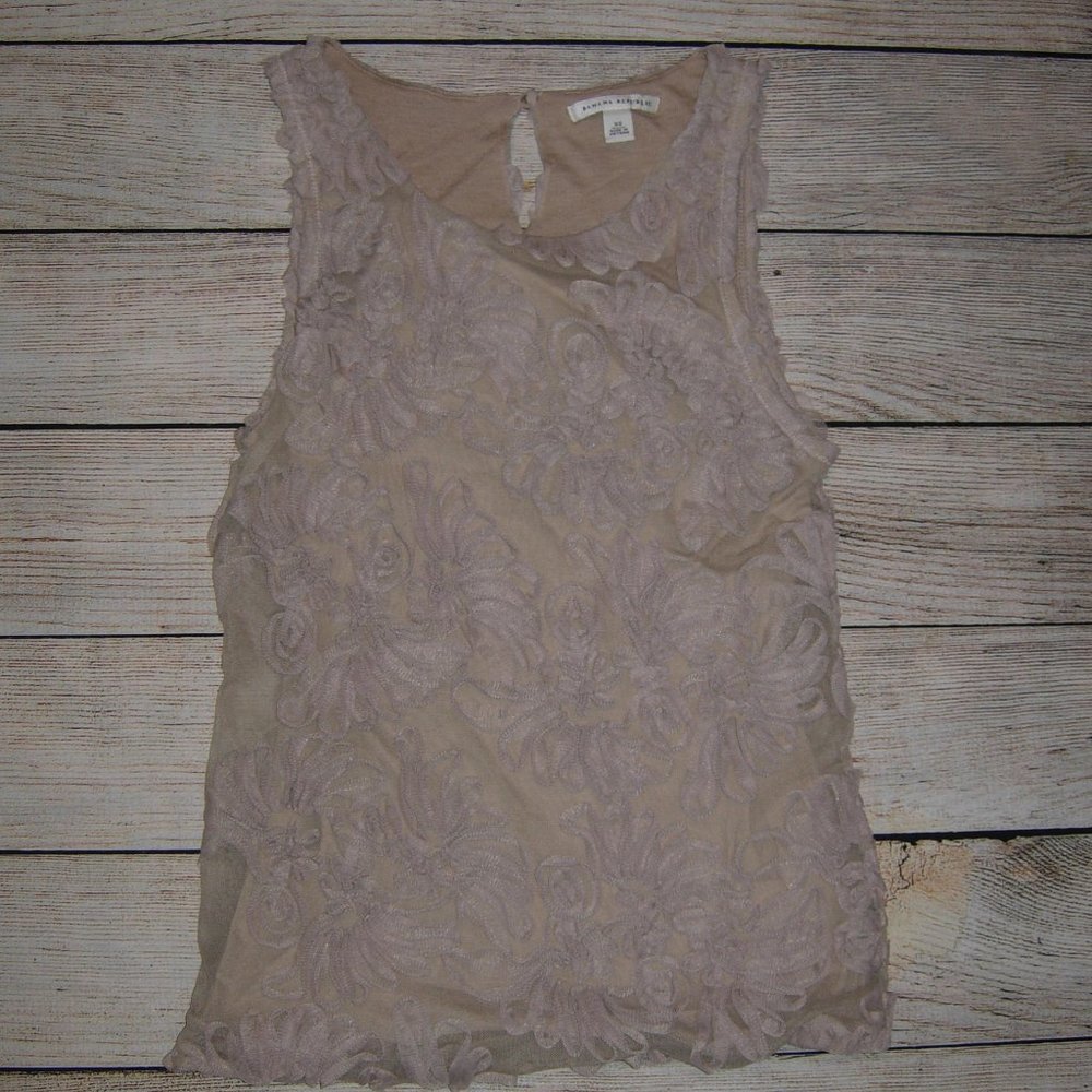banana republic floral mesh textured lined sleeveless top XS